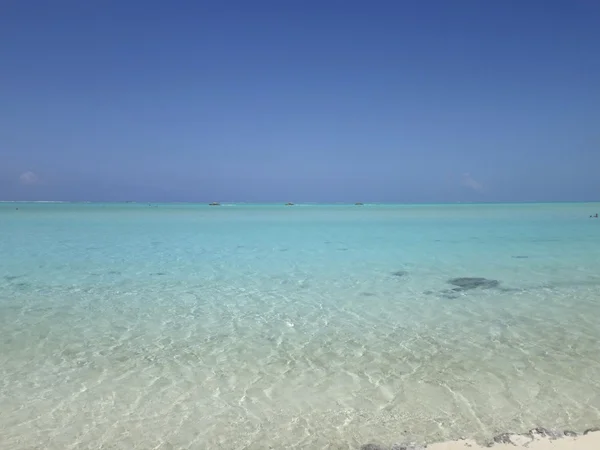 Vista Sulla Spiaggia Matira Bora Bora Polinesia Francese — Foto Stock