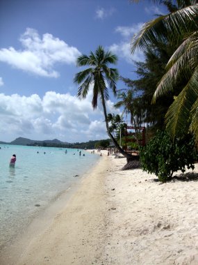 Görünüm Matira Beach, Bora Bora, Fransız Polinezyası