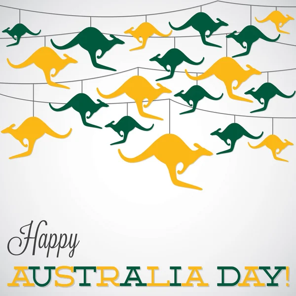 Kangaroo ornament Australia day Card in vector format. — Stock Vector