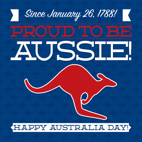 Typographic retro Australia Day card in vector format.
