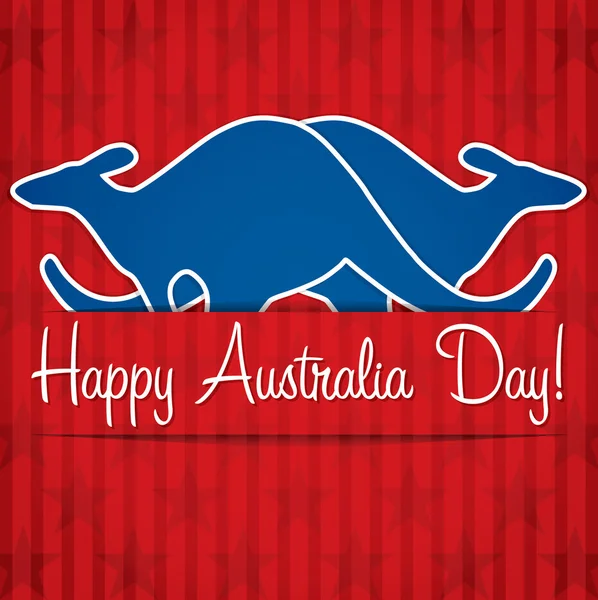 Kangaroo klistermärke Australia Day card i vektorformat. — Stock vektor