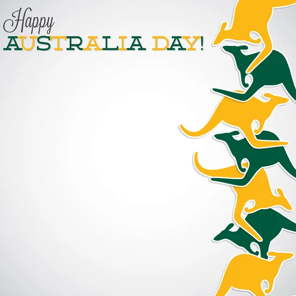 Carte Kangourou ligne Australia Day au format vectoriel . — Image vectorielle