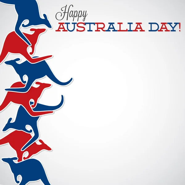 Kangaroo line Australia Day card in vector format. — Stock Vector