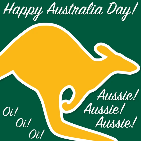 Kanguru Avustralya günü kartı Vektör formatında. — Stok Vektör