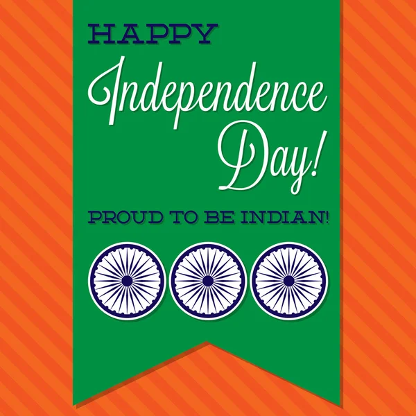 Carta di Giorno d'indipendenza indiana di fascia in formato vettoriale — Vettoriale Stock