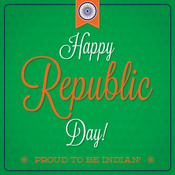 Elegante carta tipografica Indian Republic Day in formato vettoriale — Vettoriale Stock