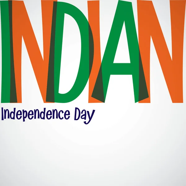 Carta di Giorno d'indipendenza indiana tipografica lucente in formato di vettore — Vettoriale Stock
