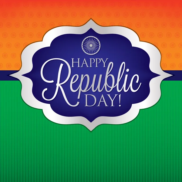 Elegante etichetta Republic Day card in formato vettoriale — Vettoriale Stock