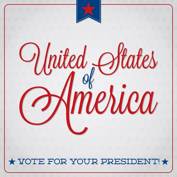 Cartão tipográfico de eleição americana em formato vetorial . —  Vetores de Stock