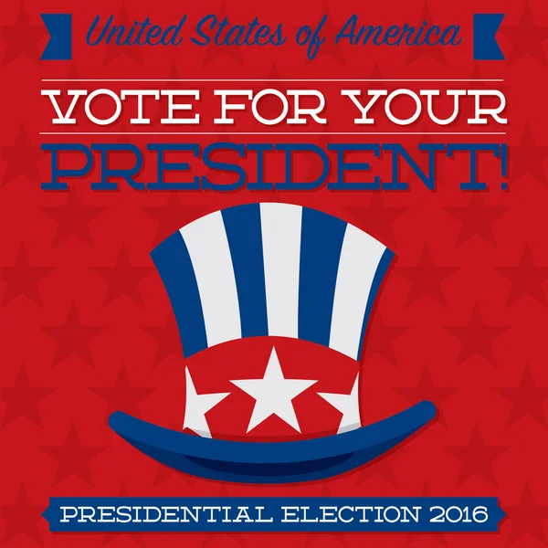 Retro style American election typographic card in vector format. — Stock Vector