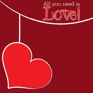 Bright hand drawn Valentine's Day card in vector format.