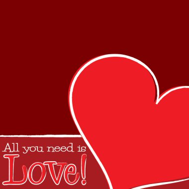 Bright hand drawn Valentine's Day card in vector format.