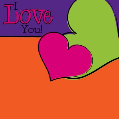 Bright hand drawn Valentine's Day card in vector format.