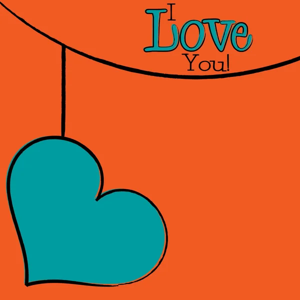 Bright hand drawn Valentine's Day card in vector format. — ストックベクタ