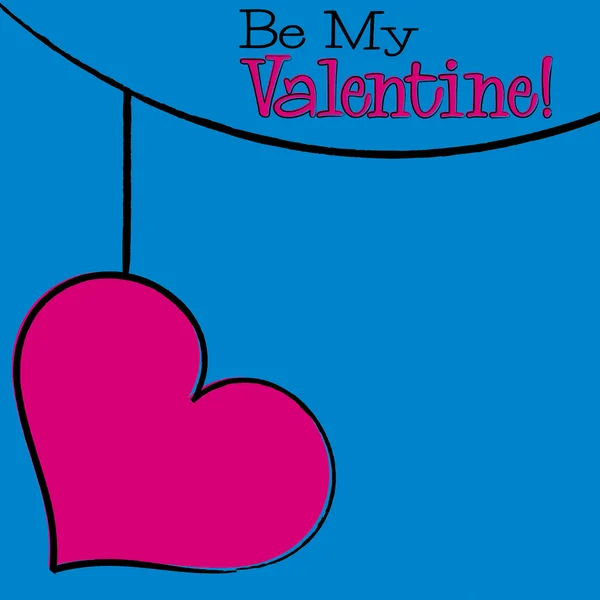 Helle handgezeichnete Valentinstagskarte im Vektorformat. — Stockvektor