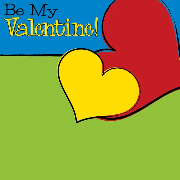 Bright hand drawn Valentine's Day card in vector format. — 图库矢量图片