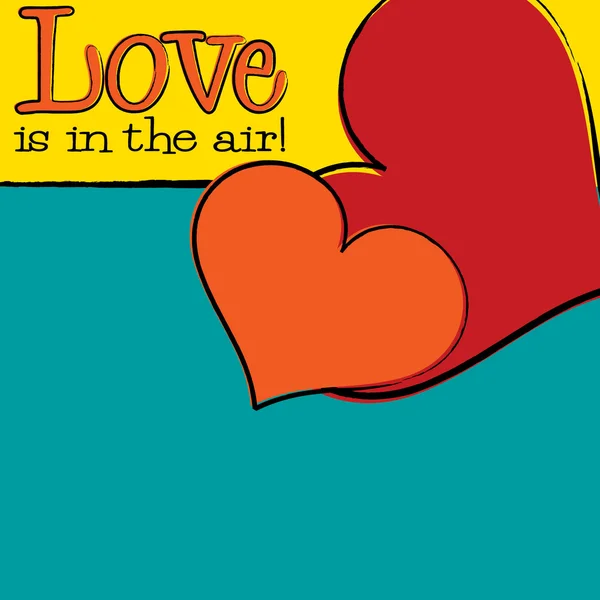 Bright hand drawn Valentine's Day card in vector format. — ストックベクタ