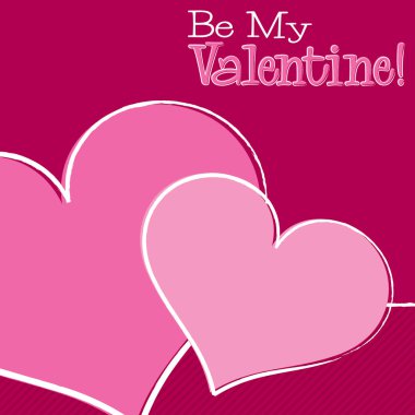 Bright hand drawn Valentine's Day card in vector format.