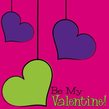 Bright hand drawn Valentine's Day card in vector format.