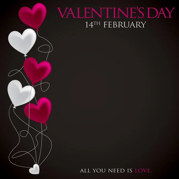 Heart balloon Valentine's Day card in vector format. — Stok Vektör