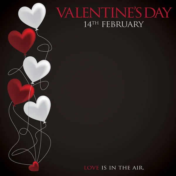 Cartão de Dia de Valentim de balão de coração em formato vetorial . —  Vetores de Stock
