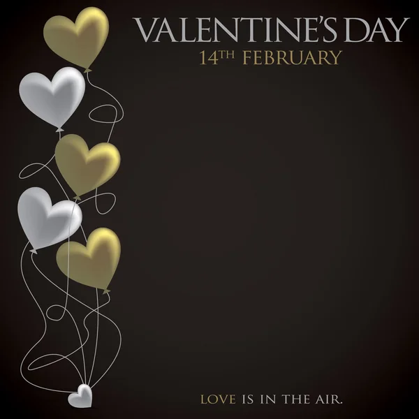 Heart balloon Valentine's Day card in vector format. — Stockový vektor