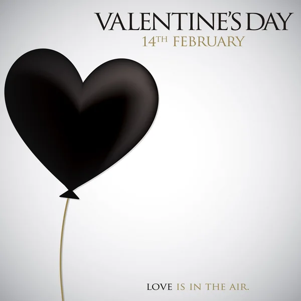 Cartão de Dia de Valentim de balão de coração em formato vetorial . — Vetor de Stock