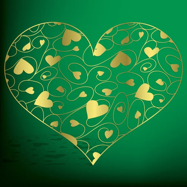 Elegante corazón de filigrana en formato vectorial — Vector de stock