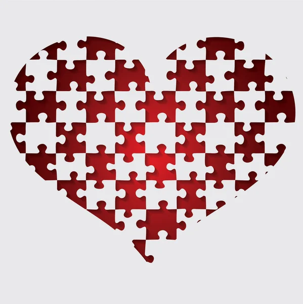 Ritaglia il cuore del puzzle in formato vettoriale — Vettoriale Stock