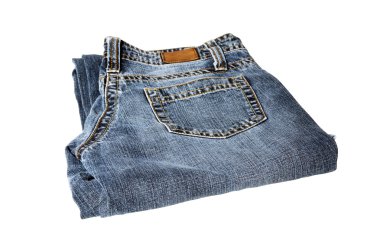 İzole beyaz zemin üzerine mavi kot