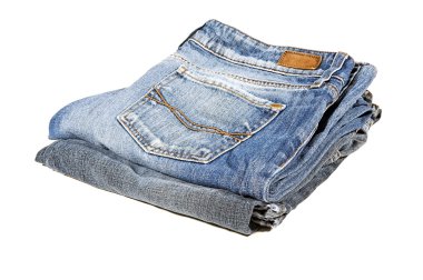 İzole beyaz zemin üzerine çift denim