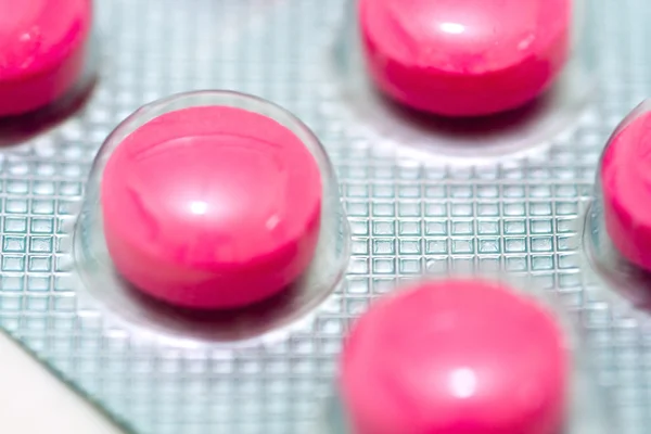 Pink pills close up — Stock Photo, Image