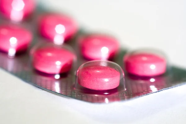 Pillole rosa da vicino — Foto Stock