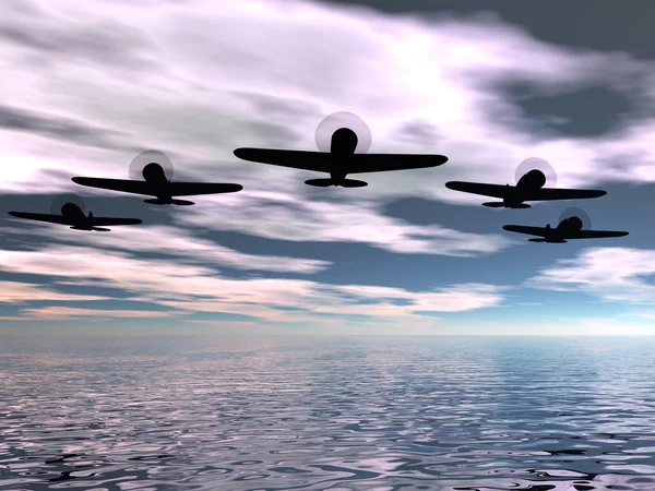 Escenario con algunos aviones — Foto de Stock