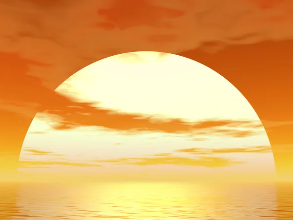 Západ slunce 3d vykreslení — Stock fotografie