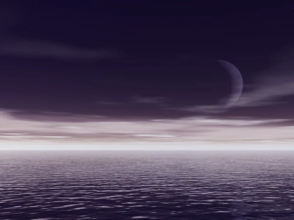 Ocean night 3d — Stock Photo, Image