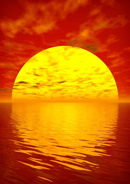 Scharlachroter Sonnenuntergang — Stockfoto