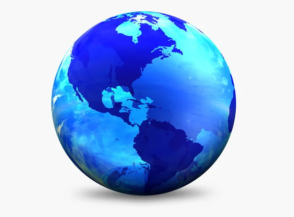 Aqua kleur wereld globe illustratie — Stockfoto