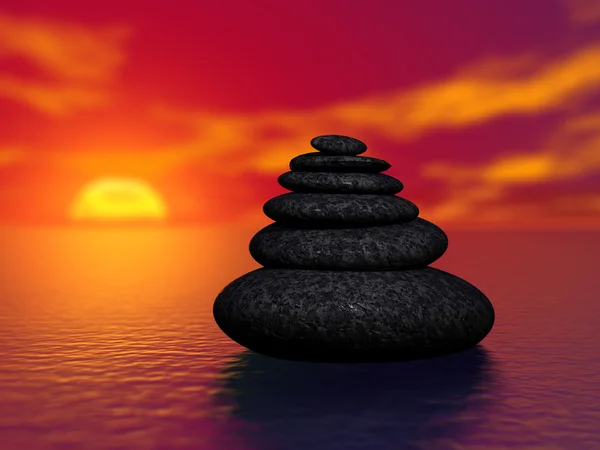 Zen rotsen 3D-concept — Stockfoto