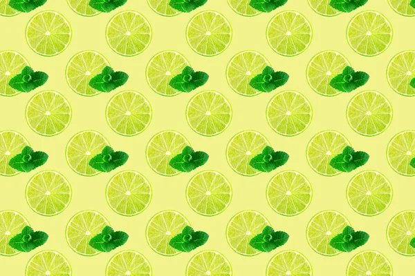 Pattern of fresh fruit isolated on creative colored texture