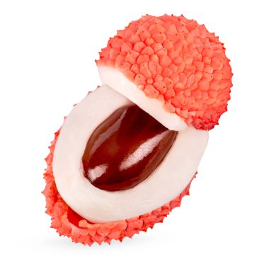 Tüm litchi gölgeli beyaz renkte izole edilmiş.