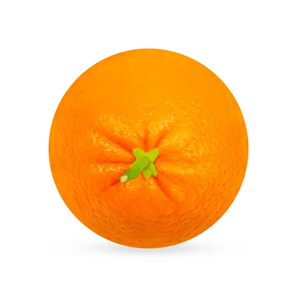 白に隔離された影を持つ完璧なレタッチオレンジフルーツの1つ — ストック写真