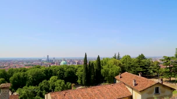 Vista panoramica della città dal Castello di Brescia — Video Stock