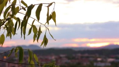 Güneşli bir günde Brescia Kalesi 'nin bir parçası