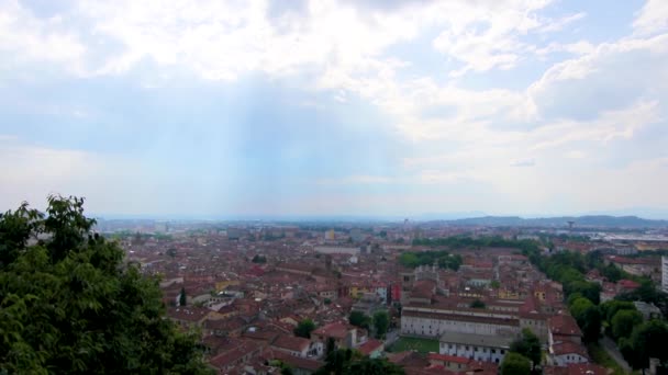 Panorama di Brescia visto dal castello — Video Stock