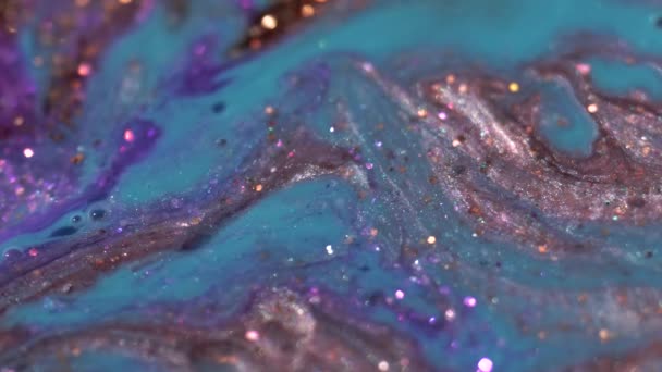 从彩色流动液体涂料中提取背景 宏观射击 — 图库视频影像