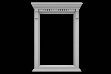 Stucco pervazları. Siyah arka planda izole et. 3d hazırlayıcı