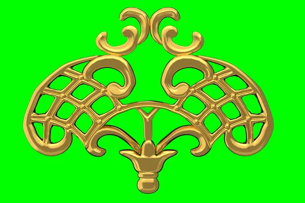 Models Gilded Stucco Decorations Interior Isolated Image Green Background Render — Stock Photo, Image