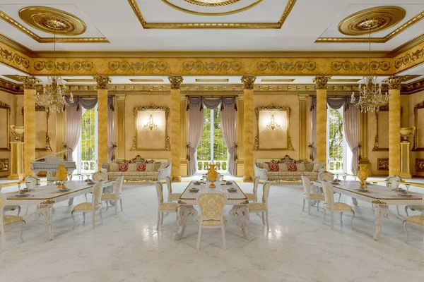 Ballroom Restaurant Classic Style Render Image — Stock Photo, Image