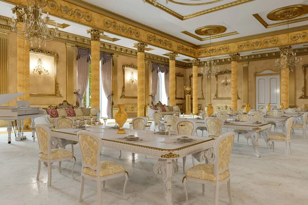 Ballsaal Und Restaurant Klassischen Stil Renderer Bild — Stockfoto